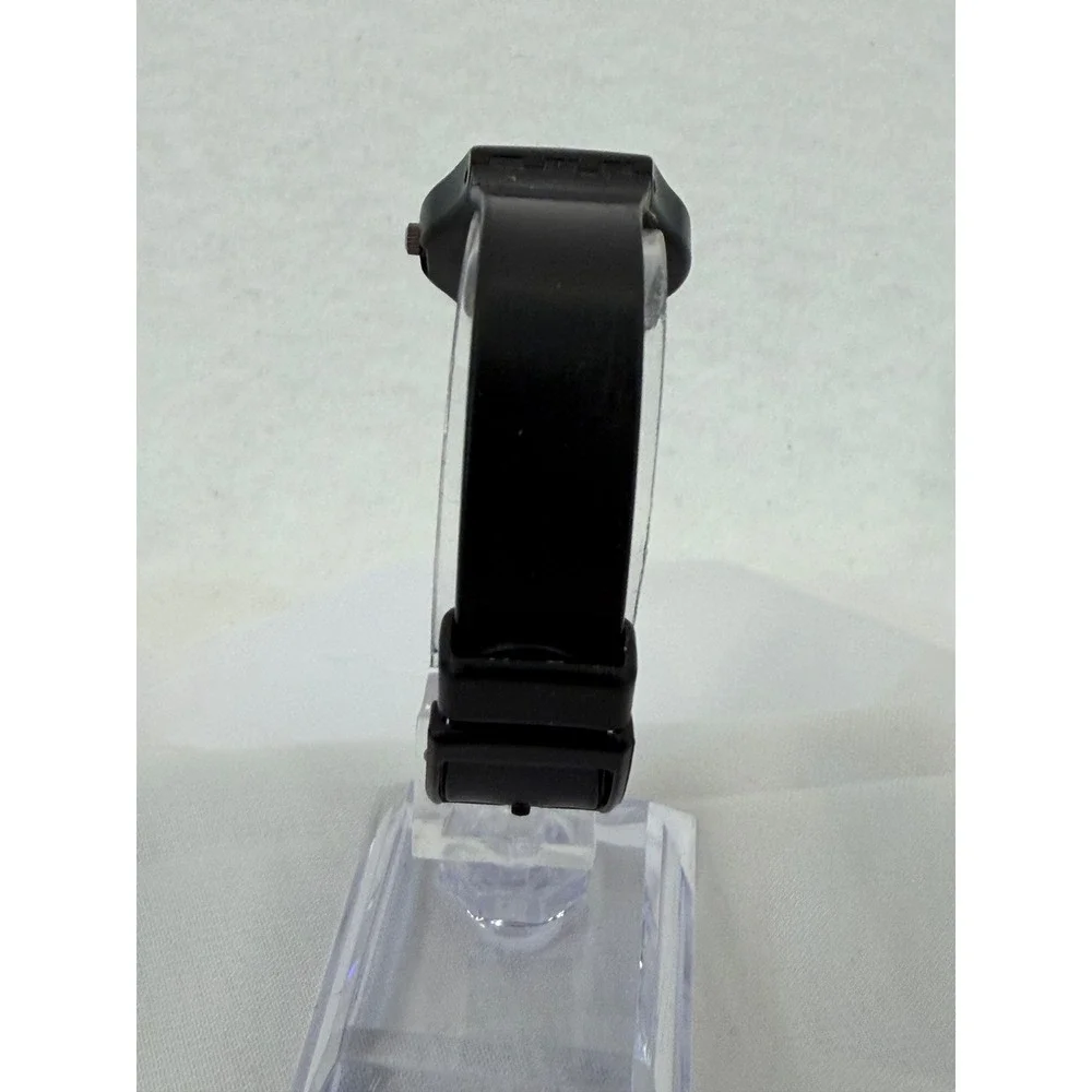 Vintage 1986 Swatch GB105 Black Out Watch Swiss Made Minimalist Black Analog - Picture 5 of 7